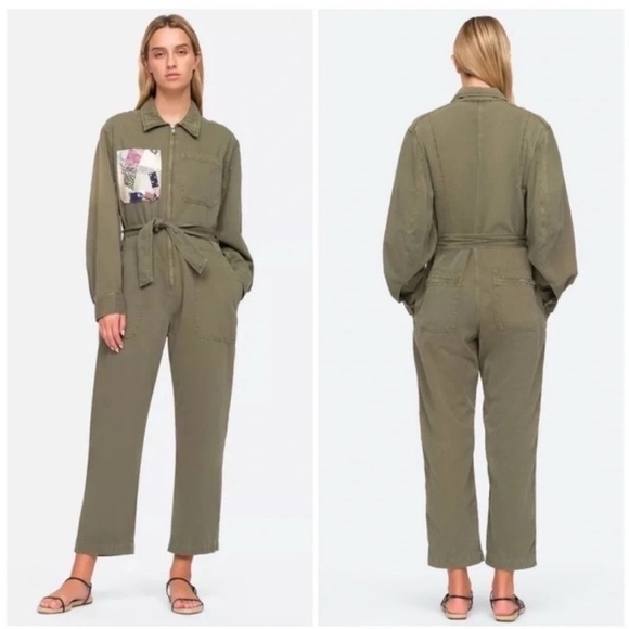 Sea New York Harlow Utility Jumpsuit Army Green - Picture 1 of 11